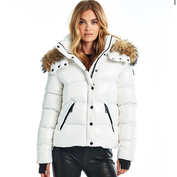 NWT SAM Fur Annabelle Down Jacket White Size S currently out of town for awhile - Picture 2 of 8